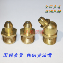 National standard pure copper butter mouth tallow oil nozzle General oil gun head straight butter nozzle M6M8M10M12M16M18M20