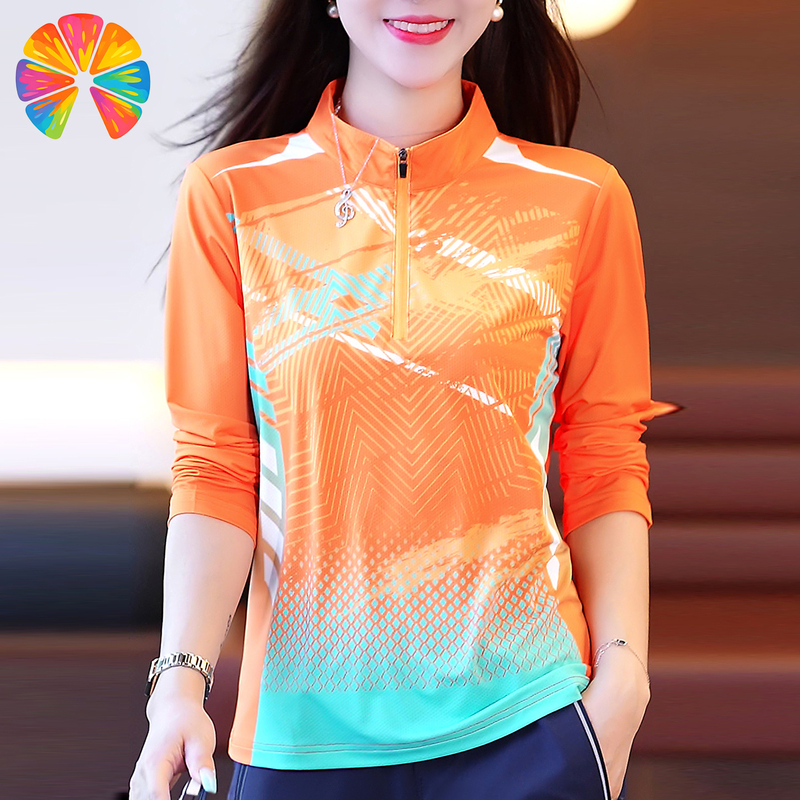 Orange Home 2025 Mom's Ice Silk Summer Casual Sports Suit Quick-Drying Thin Long-Sleeve Outdoor Printed Stylish Outfit Orange Home 2025 Mom's Ice Silk Summer Casual Sports Suit Quick-Drying Thin Long-Sleeve Outdoor Printed Stylish Outfit