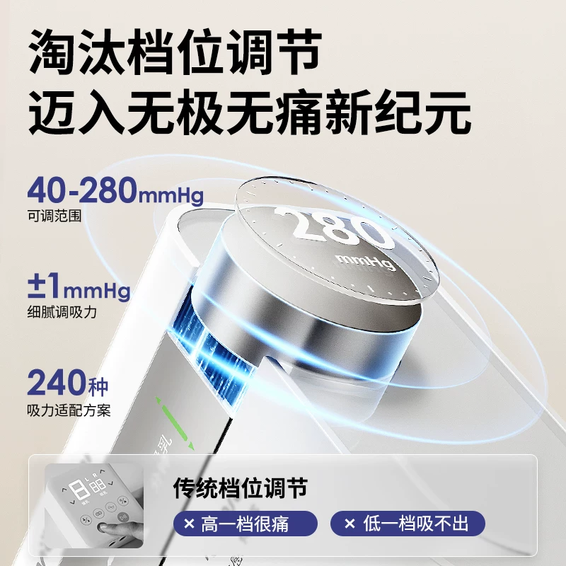 Double-sided painless electric mute handheld breast pump, fully automatic