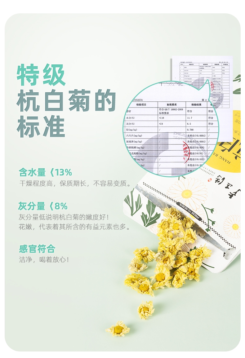 卢正浩 特级桐乡杭白菊 150g 天猫优惠券折后￥24包邮（￥49-25）