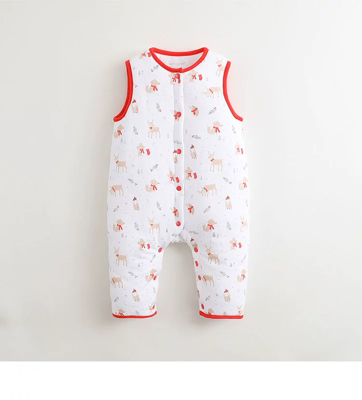 Marcjanie Mark Jenny mùa đông mới cho bé jumpsuit không tay nam và nữ kho báu cotton liner 81051