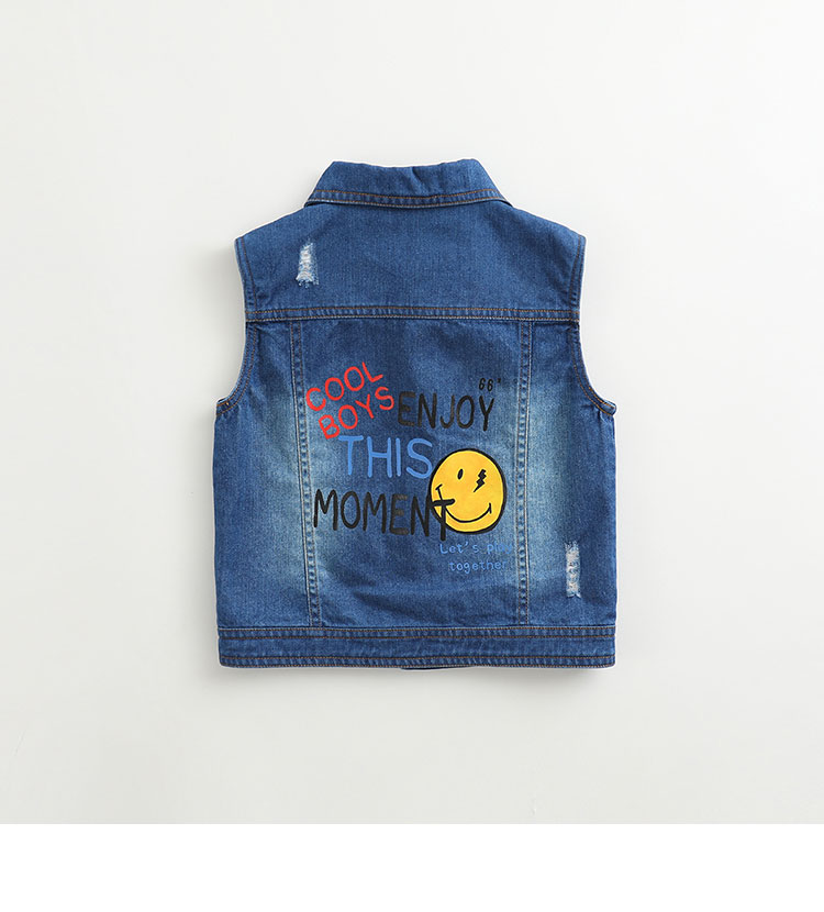 Mark Jenny New Spring Boy Thoải mái giặt denim Vest Baby Cotton Vest 83368 áo khoác gile cho bé gái