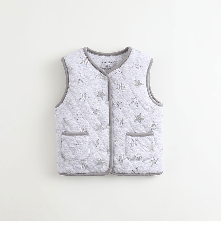 [Hoa Kỳ DuPont cotton] Mark Jenny quần áo mùa đông mới Nam và nữ thời trang áo lưới kim cương cotton cotton áo gile bò cho bé