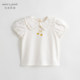 Mark Jenny Girls Lace Doll Collar Cotton Short Sleeve T-Shirt Children's Tops 2024 Summer Clothes 230629