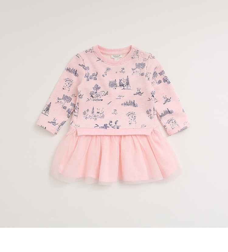 Mark Jenny nữ bé mùa thu và mùa đông đầm bé gái đầm áo len trẻ em váy lưới bé 17538 shop trẻ em