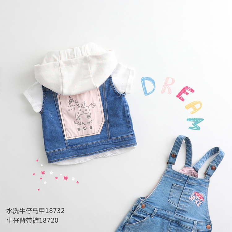 Mark Jenny 2019 xuân hè bé trai và bé gái giặt áo denim cho bé sơ mi 18732 quần áo trẻ em đẹp