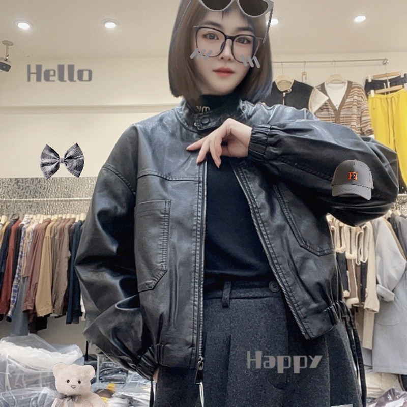个性帅气拉链款松紧皮衣外套1125-58评价- 淘宝网 