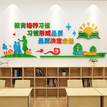 Classroom layout decoration acrylic wall stickers class wall stickers 3d three-dimensional cultural wall stickers tutorial class