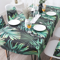 Custom ins dining table fabric cotton linen hipster IKEA Japanese style Nordic printing coffee table rectangular simple modern