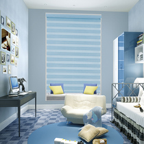 Korean roller blind padded curtain curtain double Louver Curtain balcony bedroom finished custom curtain blackout punch-free