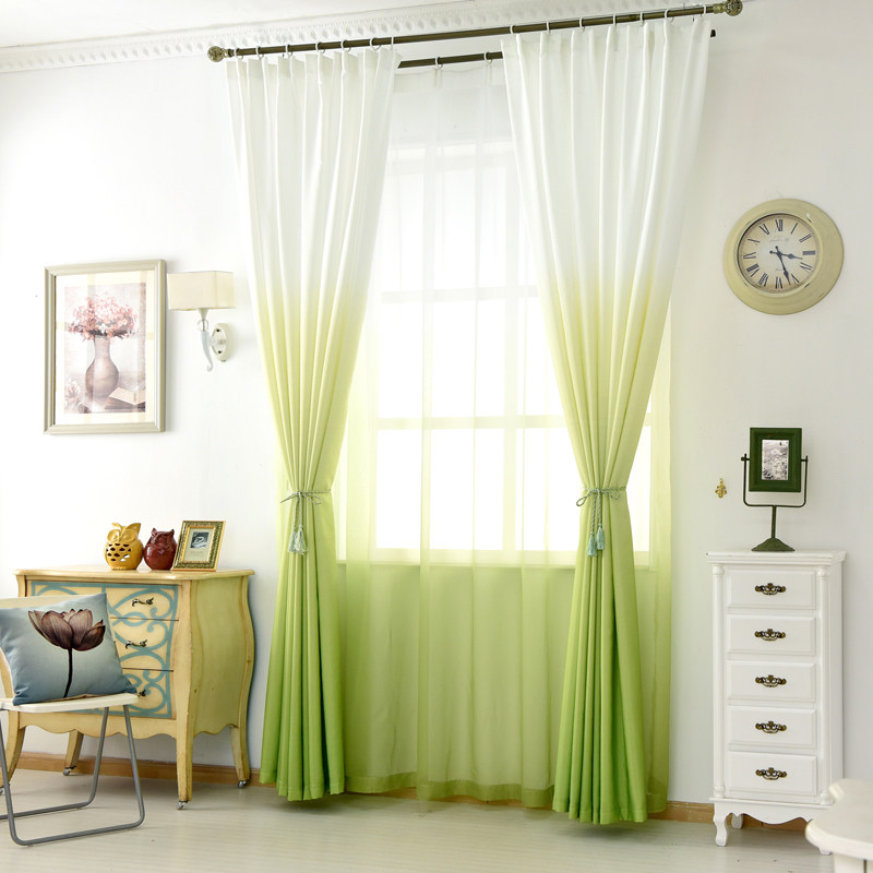 Spring south curtains shading floor-to-ceiling windows Living room bedroom bay window curtains finished simple modern shading gradient yarn