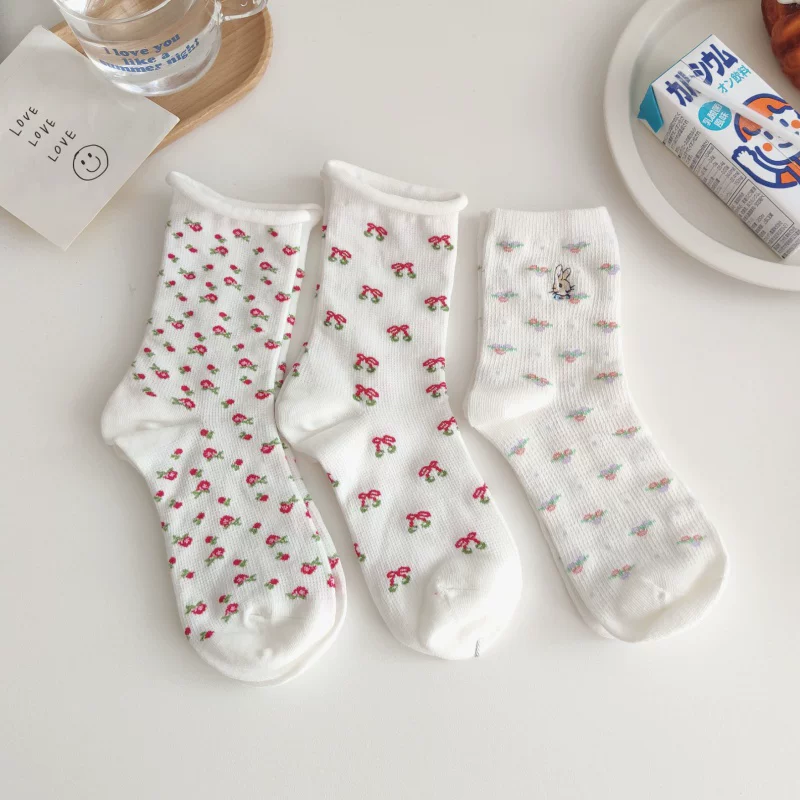 Тайд, милые японские летние белые носки до колена, интернет-знаменитость, средней длины, средней длины, корейский стиль
