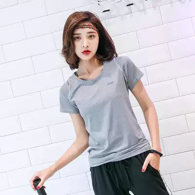 Summer new yoga suit T-shirt short-sleeved gym professional sports running top loose quick-drying large size women