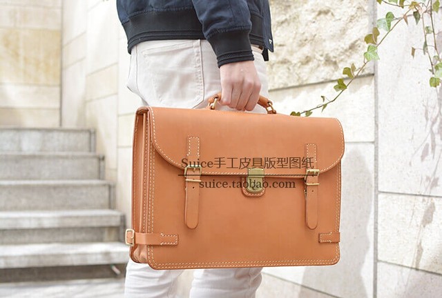 Handmade Leather Goods Diy: Handbag and Briefcase Leather Pattern Drawings, Leather Bag Making Material Model If09