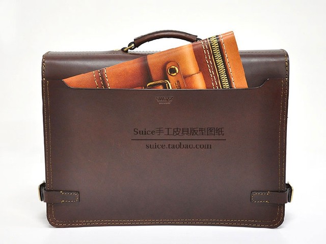 Handmade Leather Goods Diy: Handbag and Briefcase Leather Pattern Drawings, Leather Bag Making Material Model If09