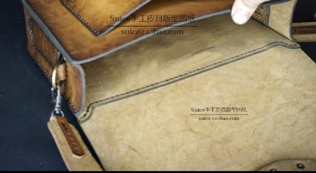 Handmade Leather Goods Pattern Drawings DIY Punk Shoulder Bag Pattern Harley Motorcycle Bag Leather Goods Pattern Drawings