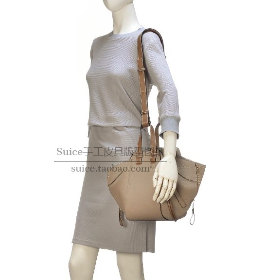 Handmade Leather Goods DIY Hammock Bag Hanging Basket Bag Handbag Leather Pattern Template Paper Pattern Cf08