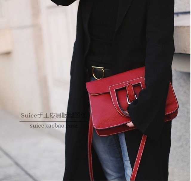 Stacked Shoulder Bag Leather Goods Handmade Pattern Drawings, Fashion Bag Patterns, Women's Handbag Leather Pattern 75