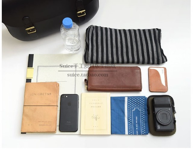 Men's and Women's Cross-Body Large Leather Pattern Business Trip Briefcase Drawings Handmade DIY Leather Goods Making Drawings 61