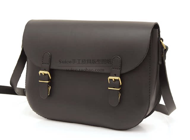 Men's and Women's Cross-Body Large Leather Pattern Business Trip Briefcase Drawings Handmade DIY Leather Goods Making Drawings 61