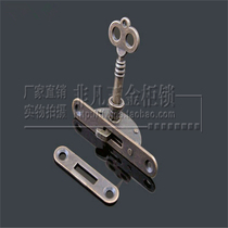 Factory direct home decoration wooden box cabinet cloakroom carved sliding door wardrobe door red bronze antique door lock