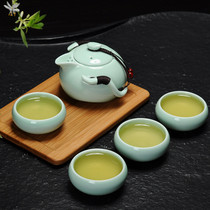 Dingyao Matt celadon Penguin one pot of four cups tea tray tea ceremony whole set of kung fu tea set travel car Outdoor