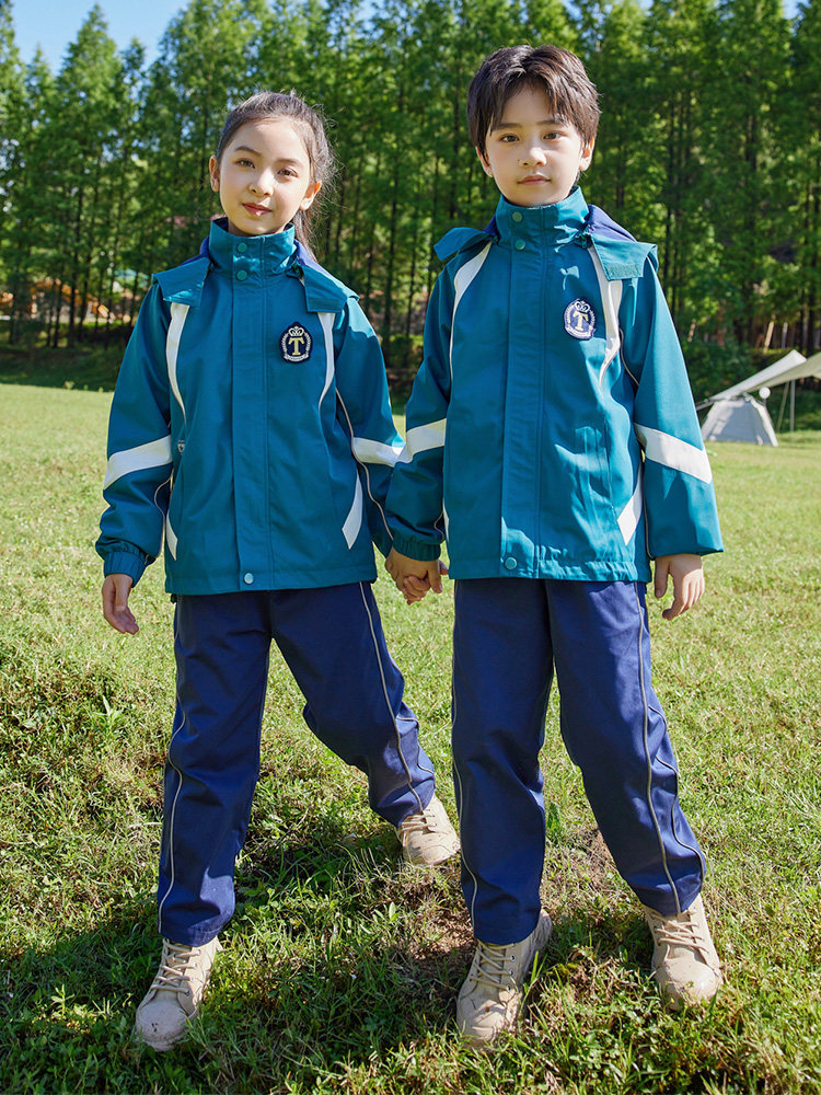 Cotton plus velvet school uniform suit elementary school students charge clothing three-piece set kindergarten uniform spring and autumn winter children's class clothing