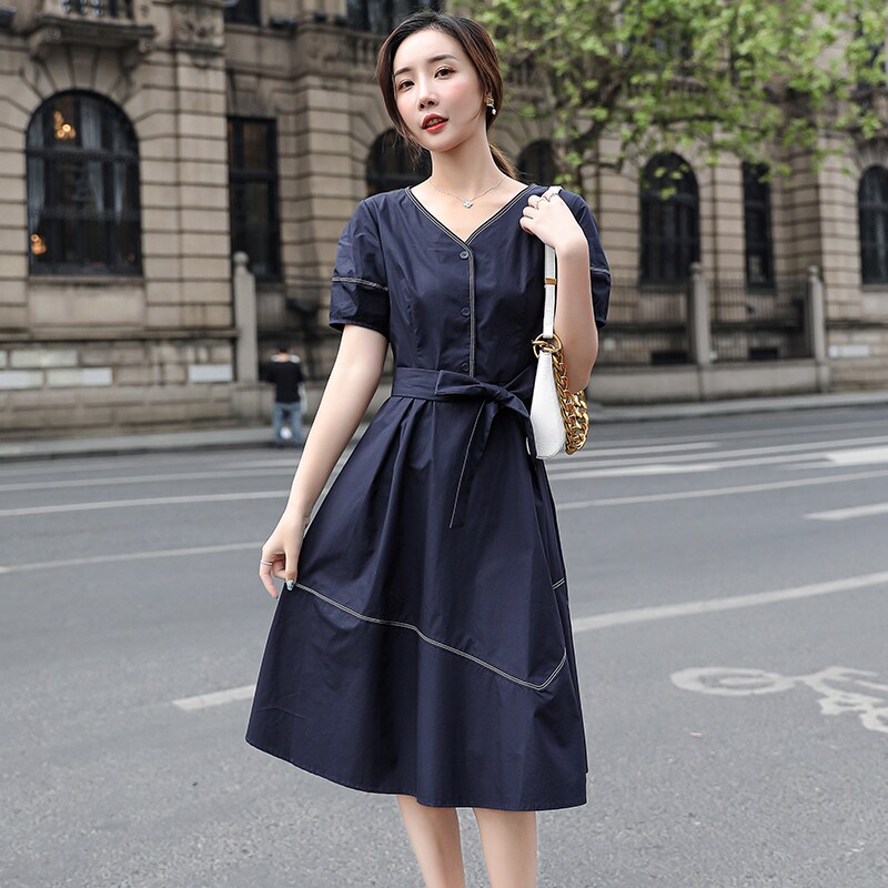 2022 summer new dress women's pear-shaped figure slightly fat high-end sense temperament celebrity high-end small skirt