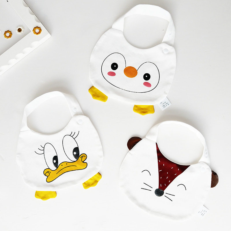 3 baby bib animal cartoon bib newborn cotton drool towel drool spring-summer breathable rice bag