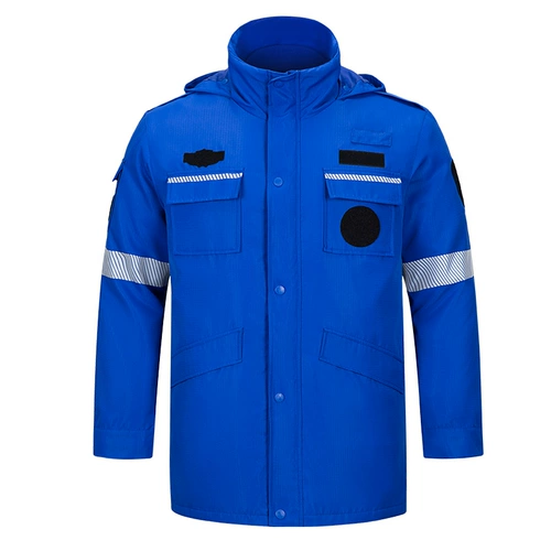 Зимняя команда экстренной спасательной команды хлопковая одежда холодная и утолщенная тренировочная униформа теплой хлопчатобумажной.