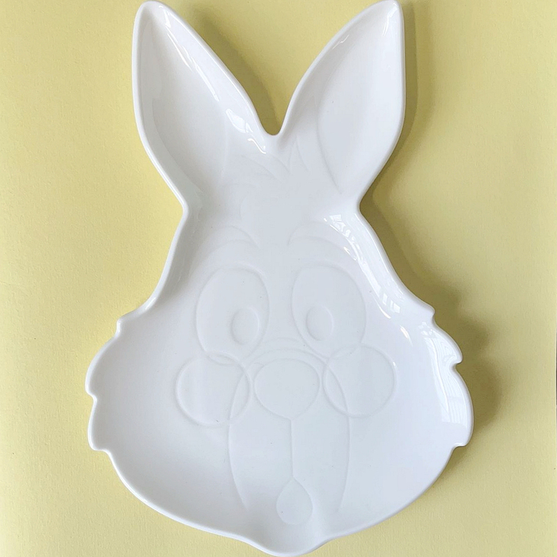 Jl Exports Japanese Ceramic Tableware, Personalized Cartoon Character Alice in Wonderland Special-Shaped Dessert Flat Plate