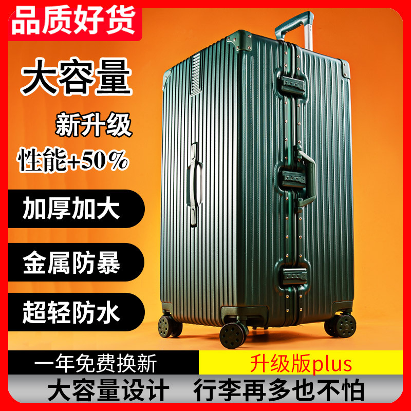 Large Capacity Suitcase for Men, Extra-Large Combination Lock Suitcase for Women, Travel Trolley Leather Suitcase, Extra-Large, Sturdy, Durable, and Thickened