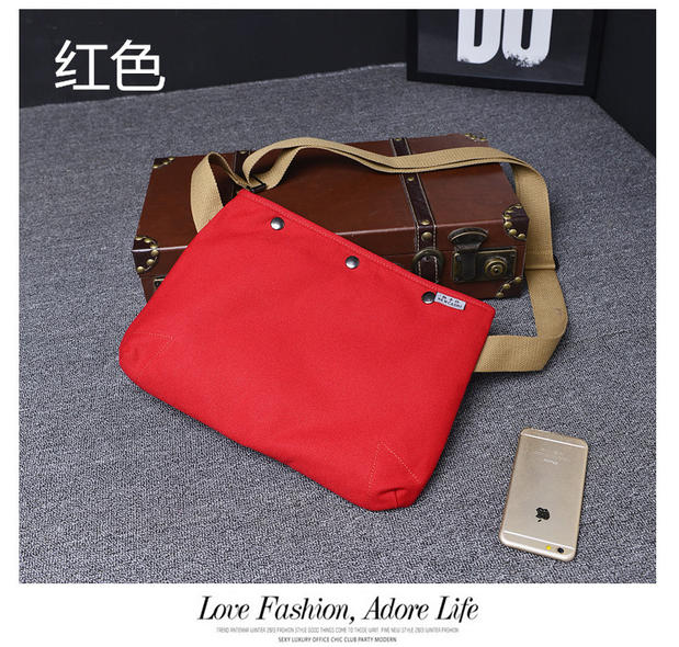 Túi đeo vai nam vải bố thông thường đơn giản màu rắn túi sinh viên thanh niên retro ba lô túi ipad túi lv chính hãng