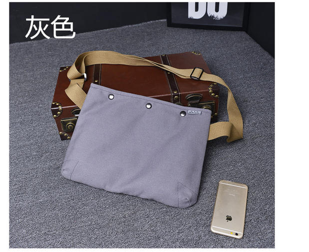 Túi đeo vai nam vải bố thông thường đơn giản màu rắn túi sinh viên thanh niên retro ba lô túi ipad túi lv chính hãng