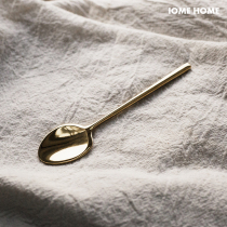 Day style small tree leaf shape 304 stainless steel small coffee stirring spoon black tea stirring stick black gold color outlet Japan single