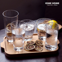 Japanese ins wind Phnom Penh hammer mesh pattern transparent glass cup creative milk juice cocktail tea lead-free simple