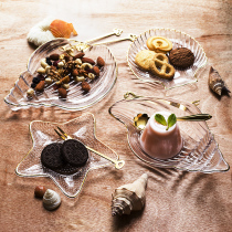 Zhiyu Phnom Penh transparent glass conch starfish shell plate dishwasher Ocean series Creative fruit snack side dish plate