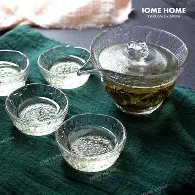 Export Chuxue tea cup Japanese retro hammer mesh handmade glass sake cup Heat-resistant Kung Fu tea road cup