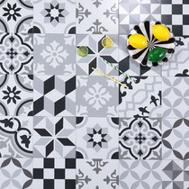 Nordic flower tiles retro tiles kitchen balcony bathroom black and white floor tiles personality antique flower tiles 200