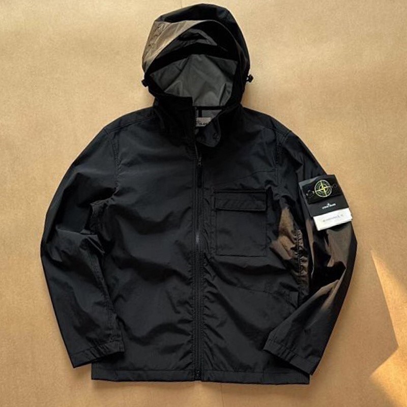 Stone Island Waterproof and Windproof Jacket for Men, Casual Trendy Functional Hooded Jacket
