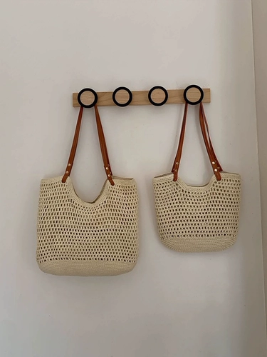 ZARA Соломенная сумка через плечо, сумка на одно плечо, пляжная плетеная вместительная и большая барсетка