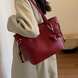 Красная вместительная и большая сумка на одно плечо для невесты, премиум класс