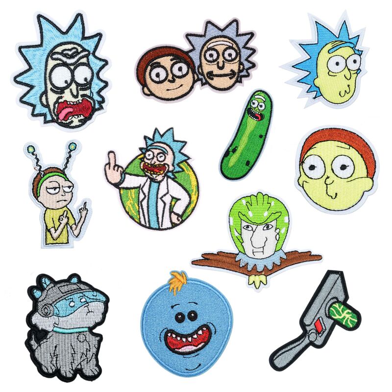 Rick and Morty Computer Embroidered Patches, Robot Dog Children's Clothing and Hat Decoration Patches, Shoe Embroidery Patches