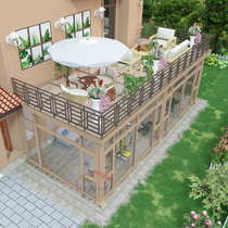 Eurostyle Villa Aluminum Alloy Yangguang House Broken Bridge Aluminum Doors And Windows Seal Balcony Terrace Triple Tempered Glass Flower House Custom