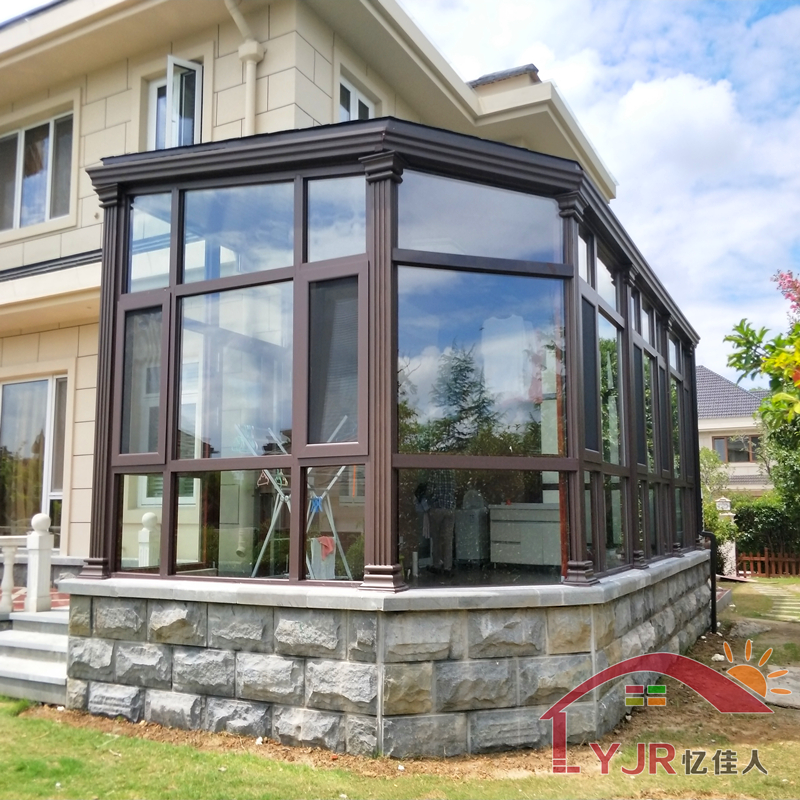 Shanghai Degawa Greenhouse Villa Terrace Broken Bridge Aluminum Alloy Doors And Windows Tempered Glass Top Greenhouse Sealed Balcony