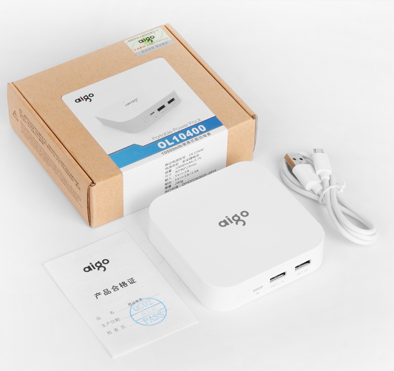 AIGO Patriot chính hãng điện thoại di động điện thoại di động sạc kho báu 10.000 mA phổ đấm tùy chỉnh OL10400 - Ngân hàng điện thoại di động sạc dự phòng xmobile 15000mah