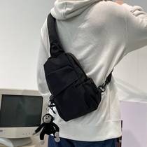 Japanese and Korean Youth Vertical Color Nylon Waterproof Bread Bag Single Shoulder Bag Handbag Korean High-quality Male Front Backpack