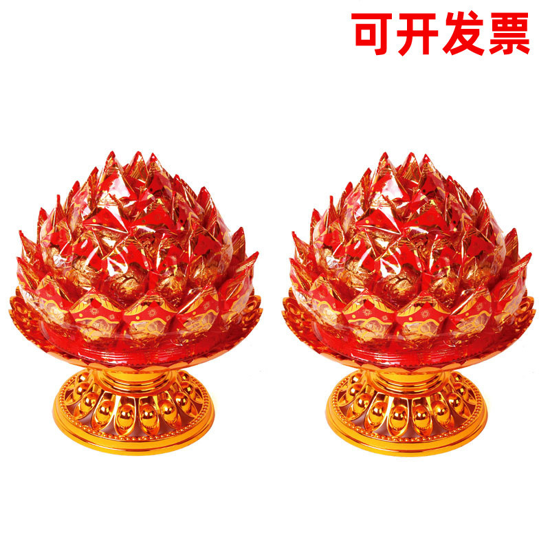 Lotus Candy Tower, Pineapple Colored Candy Tower, Chaoshan and Minnan Style Offering to the Gods, Offering to Buddha, Lotus Leaf and Lotus Candy Tower for Offering to Buddha