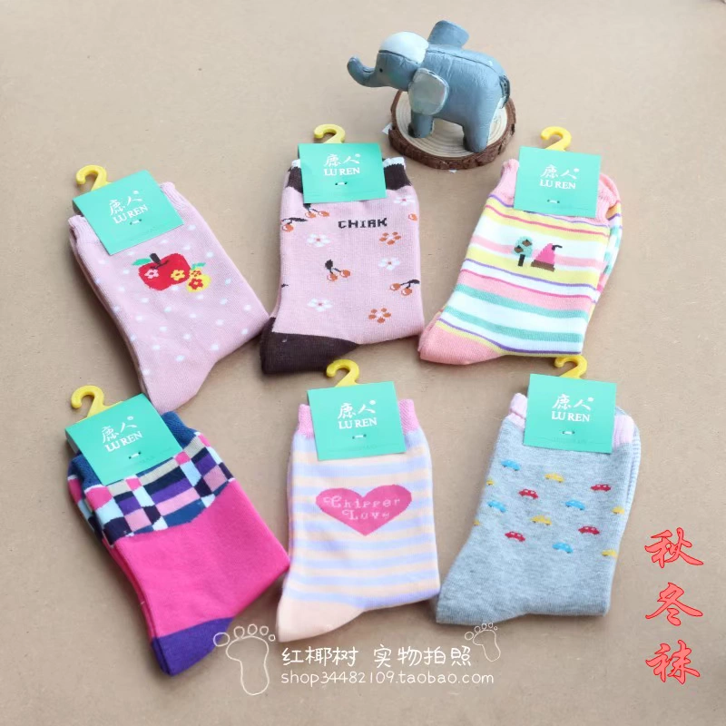 Deer Deer đích thực 2001 cô gái vớ 9-12 tuổi tất mềm trẻ em 2002 cotton 7-9 tuổi mô hình mùa thu và mùa đông