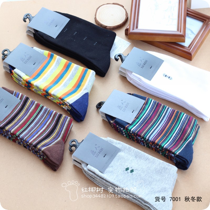 Hươu người đàn ông đích thực kinh doanh vớ 7001 7003 ẩm ướt thoải mái mô hình mùa thu và mùa đông kháng khuẩn trong vớ nam ống vớ cao cổ